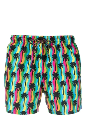 Nos Beachwear graphic-print drawstring swim shorts - Green
