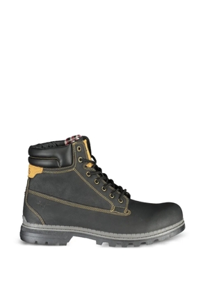 Carrera lace-up contrast-stitch boots - Black