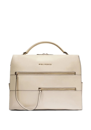 PIQUADRO leather laptop bag - Neutrals