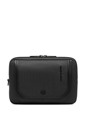PIQUADRO leather-trim wrist clutch bag - Black