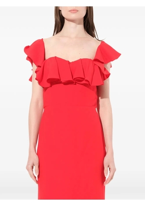 Alexander McQueen dropped sleeves evening dress - Red