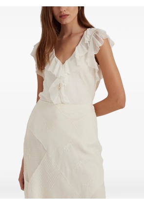 Lauren Ralph Lauren ruffled-neck top - Neutrals