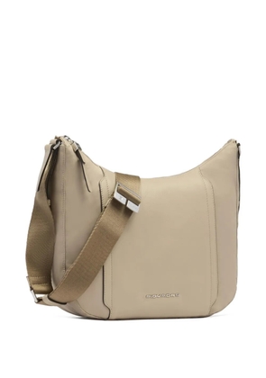 PIQUADRO panelled logo-lettering shoulder bag - Neutrals