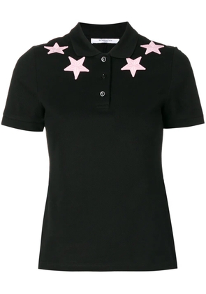 Givenchy star appliqué polo shirt - Black