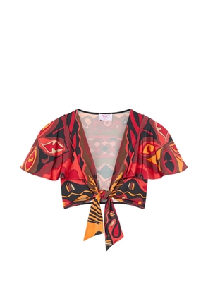 PUCCI Angoli-print knotted top - Red