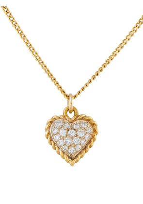 Van Cleef & Arpels 18k yellow gold diamond heart pendant necklace