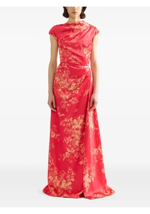 ERDEM floral draped maxi dress - Red