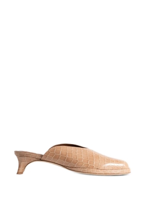 BY FAR Babylady crocodile-effect mules - Neutrals
