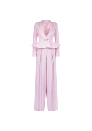 ARAFTU pleated peplum blazer and maxi skirt set - Pink
