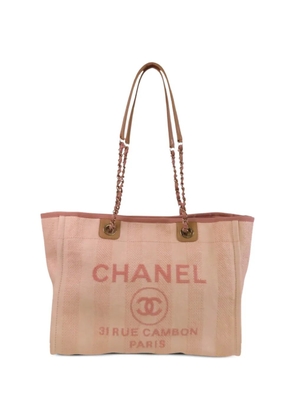 CHANEL Pre-Owned MM Deauville CC canvas tote bag - Pink