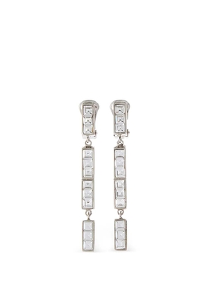 Alessandra Rich crystal-pendant drop earrings - Silver