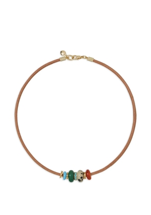 Roxanne Assoulin Leather Stone Slider necklace - Brown