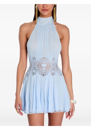 Retrofete Nirvanna lace-panel pleated mini dress - Blue