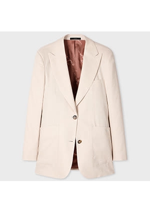 Paul Smith Women's Ivory Linen-Wool Blend Patch Pocket Blazer White