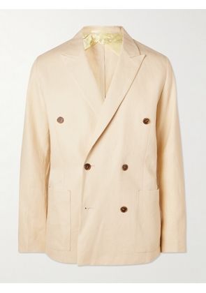 NN07 - Jordin 1454 Double-Breasted Linen Blazer - Men - Yellow - S