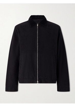 Mr P. - Corduroy-Trimmed Organic Cotton Coach Jacket - Men - Black - XS