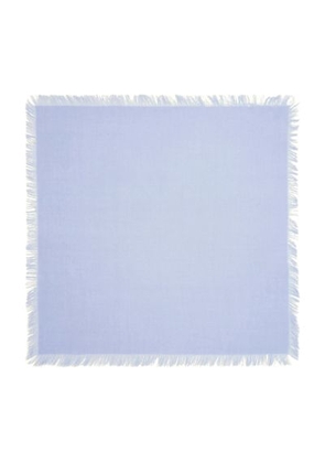Mini cashmere square scarf with fringed trim