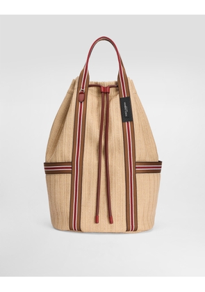 Dolce & Gabbana Essenza Backpack In Raffia - Man Backpacks And Fanny Packs Multi-colored Onesize