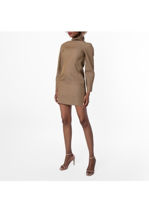 Burberry Tailored Wool Zipped Mini Dress