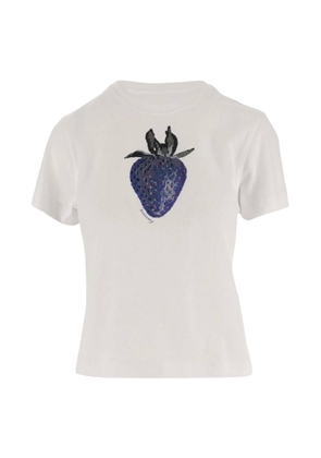Burberry Crystal Strawberry Cotton T-Shirt, Size X-Small
