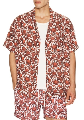 Arrels Barcelona Kabak x Lazaro Rosa-Violan Camp Collar Shirt in Eco Red in Eco Red Kabak - Red. Size S (also in M, L, XL/1X).