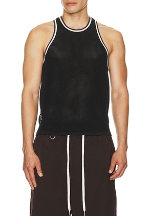 Adidas by Wales Bonner x Y-3 Knit Tank Top in Black - Black,Navy. Size XXL/2X (also in XS, S, M, L, XL/1X).
