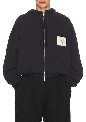 JACQUEMUS Le Hoodie Torneo in Rosemary Label Dark Navy - Black. Size XL/1X (also in S, L, M).