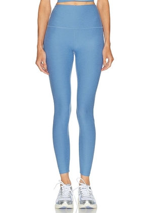 Beyond Yoga Spacedye Caught in The Midi High Waisted Legging in Wild Flower Blue Heather - Blue. Size XS (also in S, M, L).