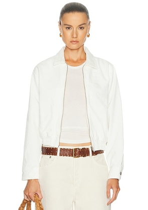 NILI LOTAN Najac Denim Jacket in Cream - Cream. Size L (also in XS, M).
