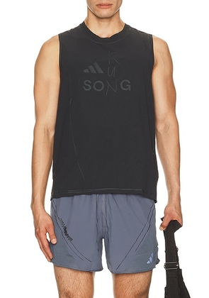 Adidas by Song for the Mute Running Singlet in Black - Black. Size S (also in XS, M, L, XL/1X).