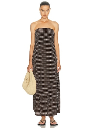 Matteau Bias Column Dress in Polka Dot Chocolate - Chocolate. Size 1 (also in 2, 3, 4).