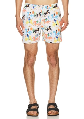 Arrels Barcelona Cowboy x Simmon Said Classic Swim Shorts in White in White Cowboy - White. Size M (also in S, L, XL/1X).