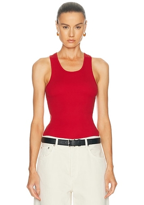 NILI LOTAN June Tank Top in Washed Red - Red. Size L (also in XS, M).
