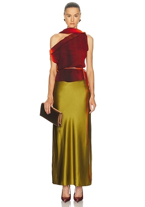 LaQuan Smith Scarf Top in Multi - Burgundy. Size L (also in XS, S, M).