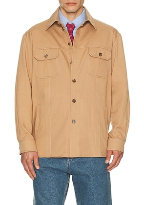 Valentino Giubbino Vlogo Signature Jacket in Light Camel - Tan. Size 50 (also in 46, 52).