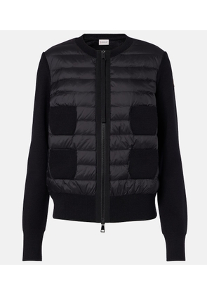 Moncler Tricot down-paneled virgin wool cardigan