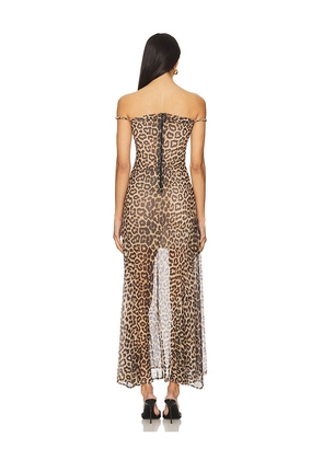 Alice + Olivia Bianca Twist Midi Dress in Brown. Size 10. Also in 0.