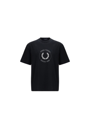 Fred Perry Black Cotton T-Shirt - L