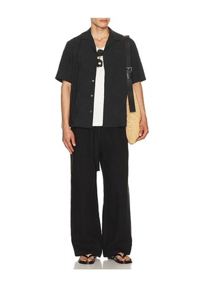 Corridor Paisley Embroidery Short Sleeve Shirt in Black. Size S. Also in L, M, XL/1X.