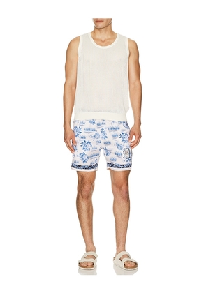 Agua Bendita Joe Trunks in White. Size 30. Also in 32, 34, 36, 38.