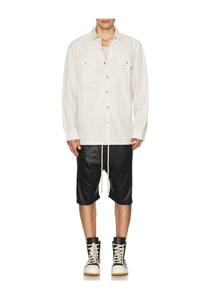 DRKSHDW by Rick Owens Jumbo Outershirt in White. Size L. Also in M, S, XL/1X.