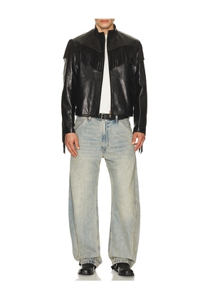 Austin Post Leather Fringed Western Cafe Racer in Black. Size L. Also in S, M, XL/1X.