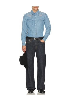 Austin Post Studded Daybreak Shirt in Blue. Size S. Also in M, L, XL/1X, XXL/2X.