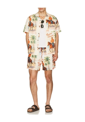 Duvin Design Beach Ranch Swim Shorts in Brown. Size S. Also in M, L, XL/1X.