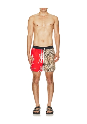 Duvin Design Horsin Around Swim Shorts in Red. Size S. Also in M, L, XL/1X.
