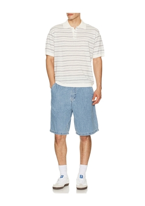 Dunst Linen Denim Shorts in Blue. Size M. Also in L, XL/1X.