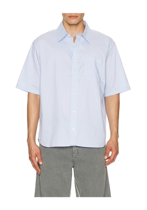 Dunst Oversized Half Sleeve Shirt in Blue. Size M. Also in L, XL/1X.