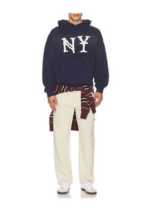 Duke + Dexter NY Embroidered Hoodie in Navy. Size S. Also in M, XL/1X.