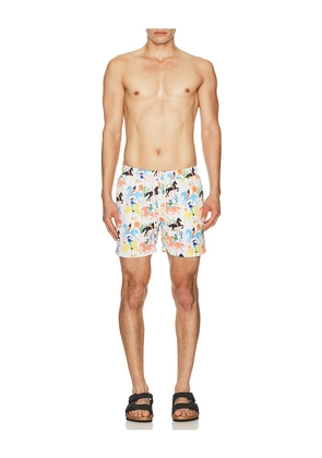 Arrels Barcelona Cowboy x Simmon Said Classic Swim Shorts in White in White. Size S. Also in M, L, XL/1X.