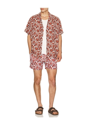 Arrels Barcelona Kabak x Lazaro Rosa Violan Classic Swim Shorts in Red in Red. Size S. Also in M, L, XL/1X.